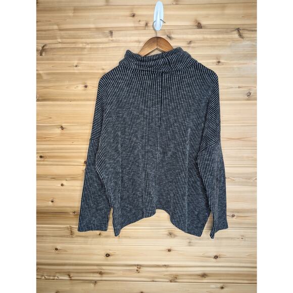 Clara Sun Woo Top Womens XL Gray Ribbed Cowl Neck Top - Picture 4 of 9